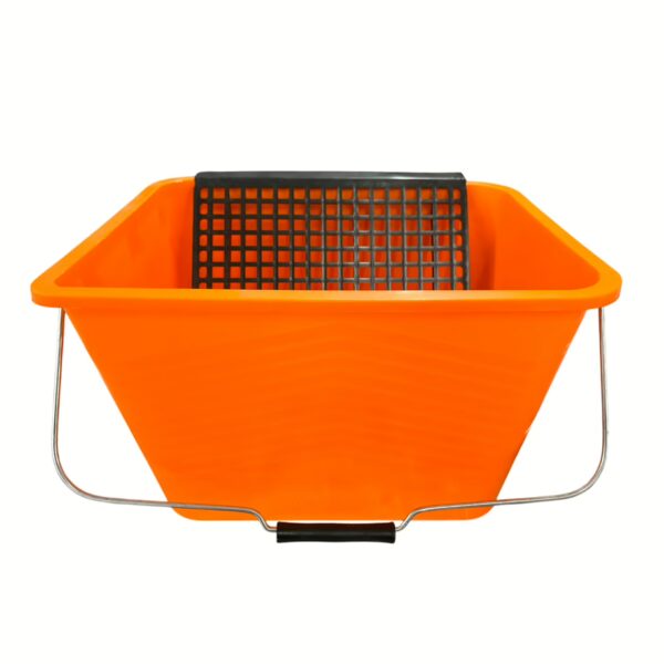 CUBETA PLASTICO PRO.16L. NARANJA  REJILLA