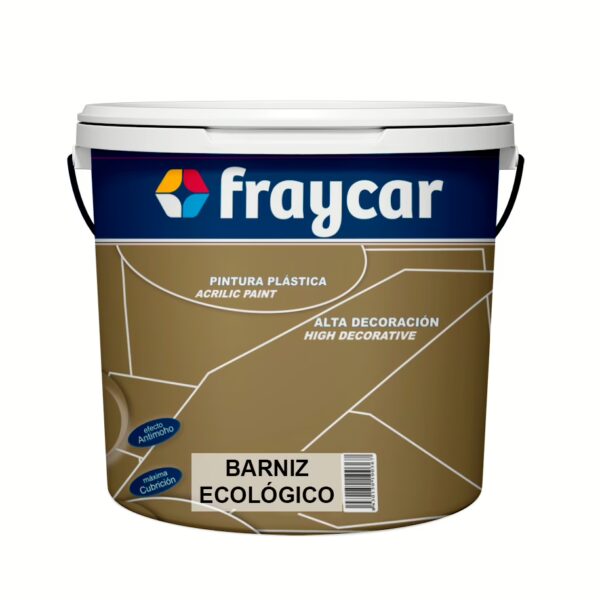 Pintura decorativa<br><SPAN STYLE="color:#1e6fb6;font-weight:bold;">Barniz Acrílico Ecológico</span>