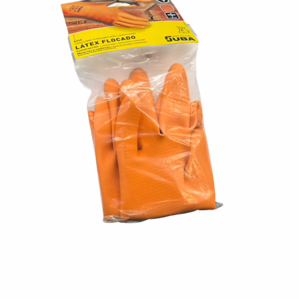GUANTE LATEX INDUSTRIAL NARANJA JUBA